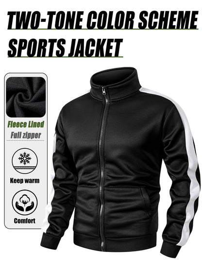 Men's Slim-Fit Full-Zip Softshell Jacket with Stand Collar