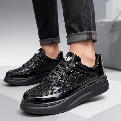Unisex All-Season Jianbu Ningyu Fashion Lace-Up Flash Men's Casual Sneakers, Spring Comfortable Soft Thick-Soled Special Offer Men's Skate Shoes, Spring/Autumn Low-Price Men's Running Shoes, All-Season Trendy Versatile Unisex