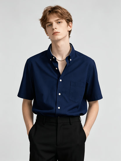 Teen Boys Short Sleeve Button-Down Oxford Shirt Casual Summer
