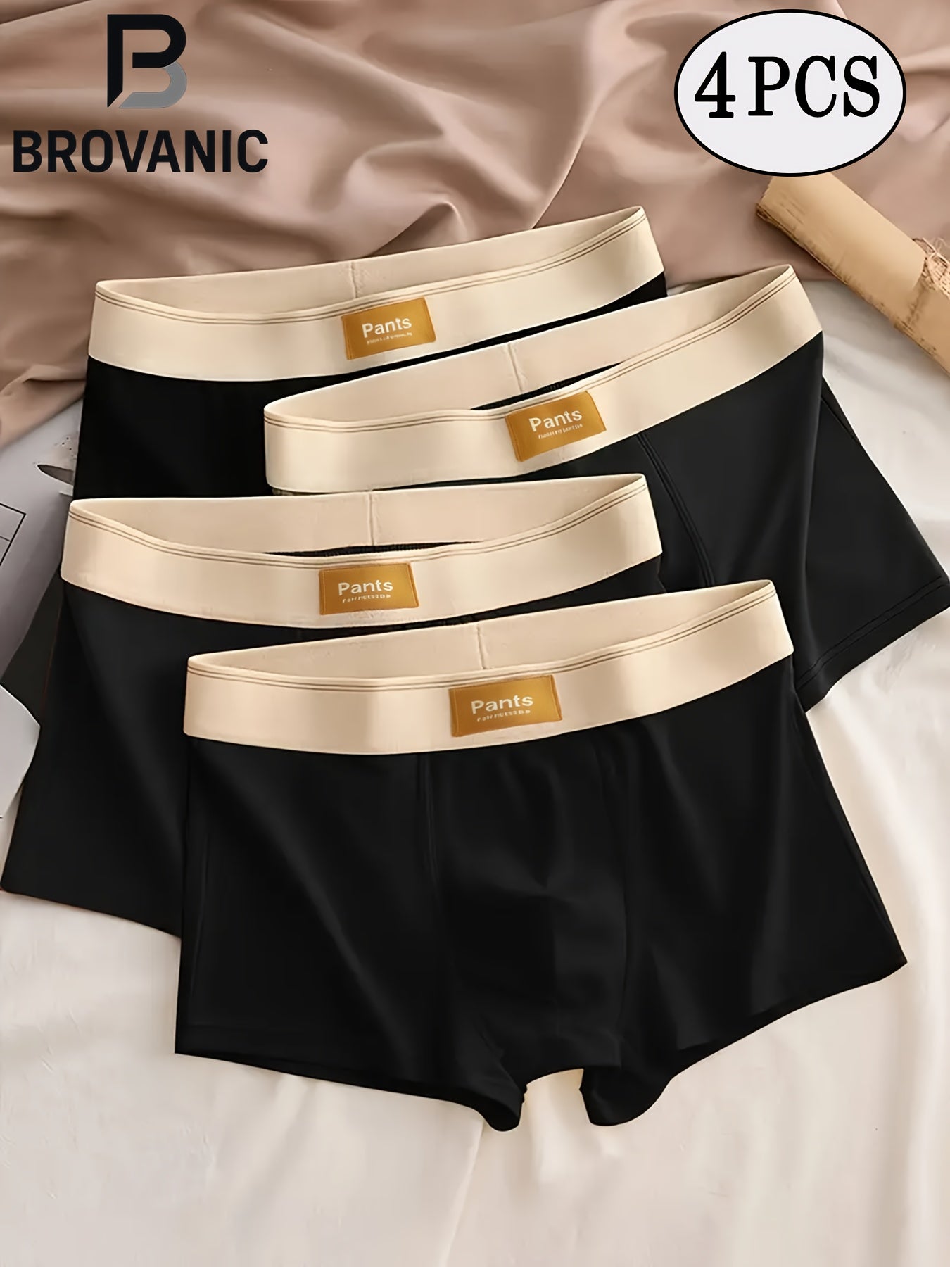 Men's Cotton Breathable Boxer Briefs - 4 Pack, Loose Fit