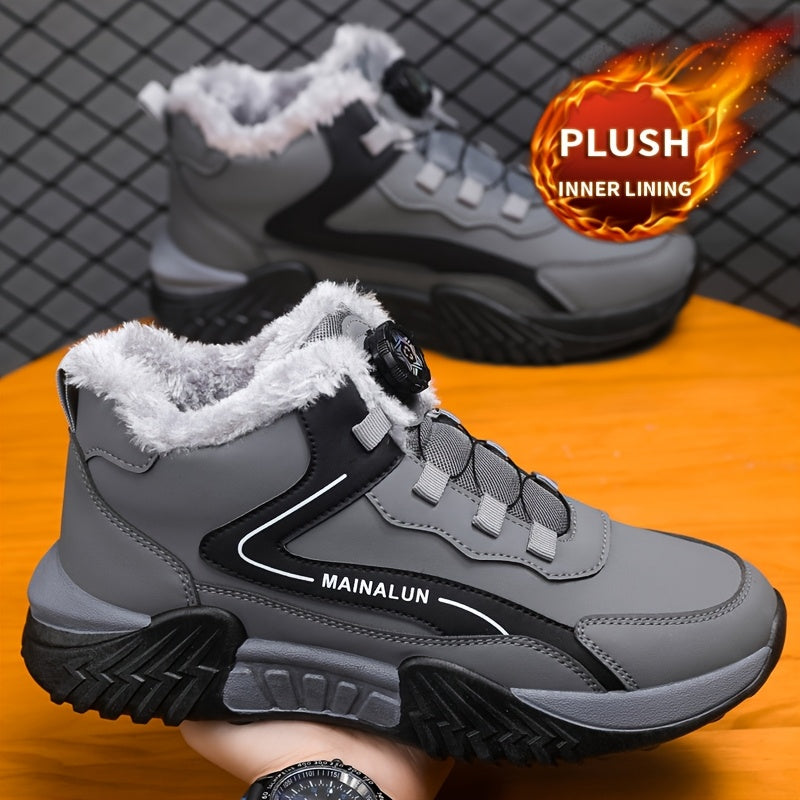 Men's Plus Size Winter Chukka Boots - Warm Outdoor Hiking Shoes