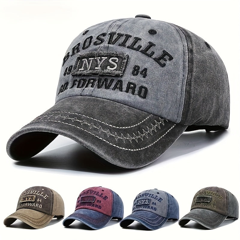 Vintage Embroidered Washed Baseball Cap with NYS 1984, Adjustable, Fade-Resistant Dad Hat - Comfortable Fabric, Sun Protection Suitable for Golf, Fishing, etc. - Ideal Gift