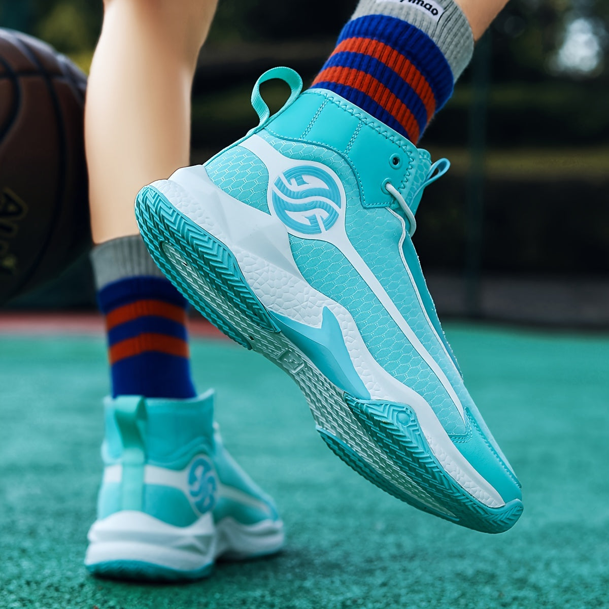 Unisex Fashion Sports Sneakers - Casual Street Athletic Running Shoes with Breathable Fabric Upper, Mid Top Lace-Up, Rubber EVA Sole, All-Season Comfort, Round Toe for Training  Basketball