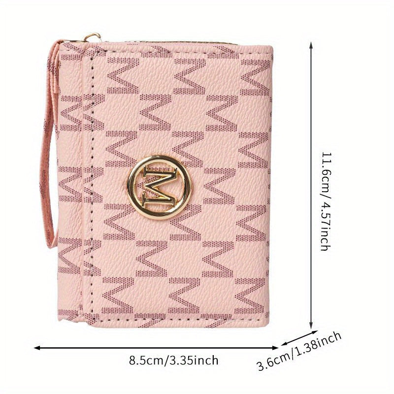 2025 New Women'S Wallet Short Style European and American PU High-end Coin Purse Printed Multi-card Slot Small Wallet Money Clip Card Holder