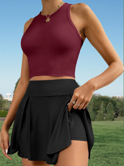 Women's Sleeveless Romper and Vest Set with Safety Shorts