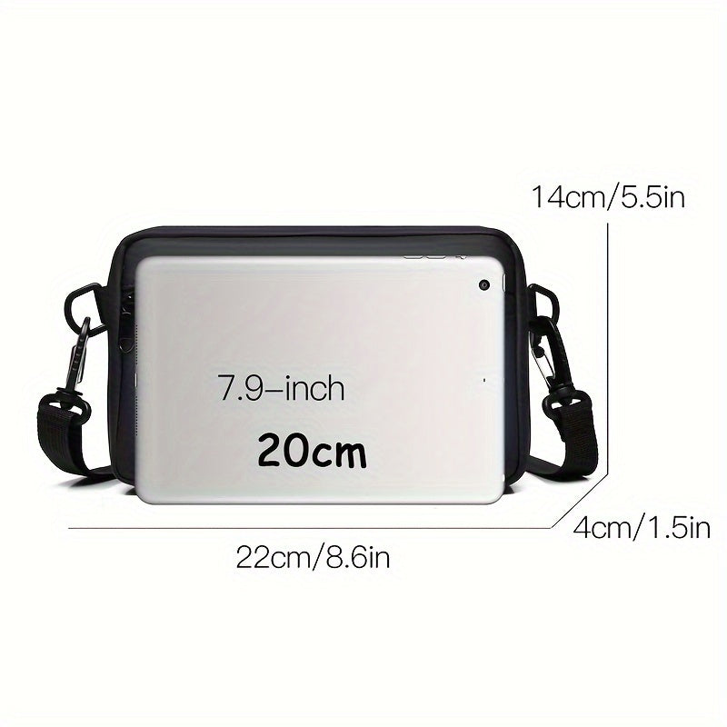 WEIXIER Men's Casual Nylon Handbag - Large Capacity with Adjustable Wrist Strap, Sleek Black for Daily Use, Valentine's Day Gift for Him, Outdoor Bag   Casual Style   Nylon Material