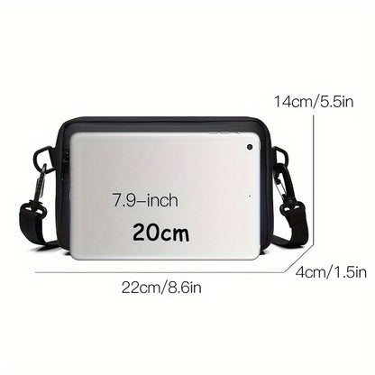 WEIXIER Men's Casual Nylon Handbag - Large Capacity with Adjustable Wrist Strap, Sleek Black for Daily Use, Valentine's Day Gift for Him, Outdoor Bag   Casual Style   Nylon Material