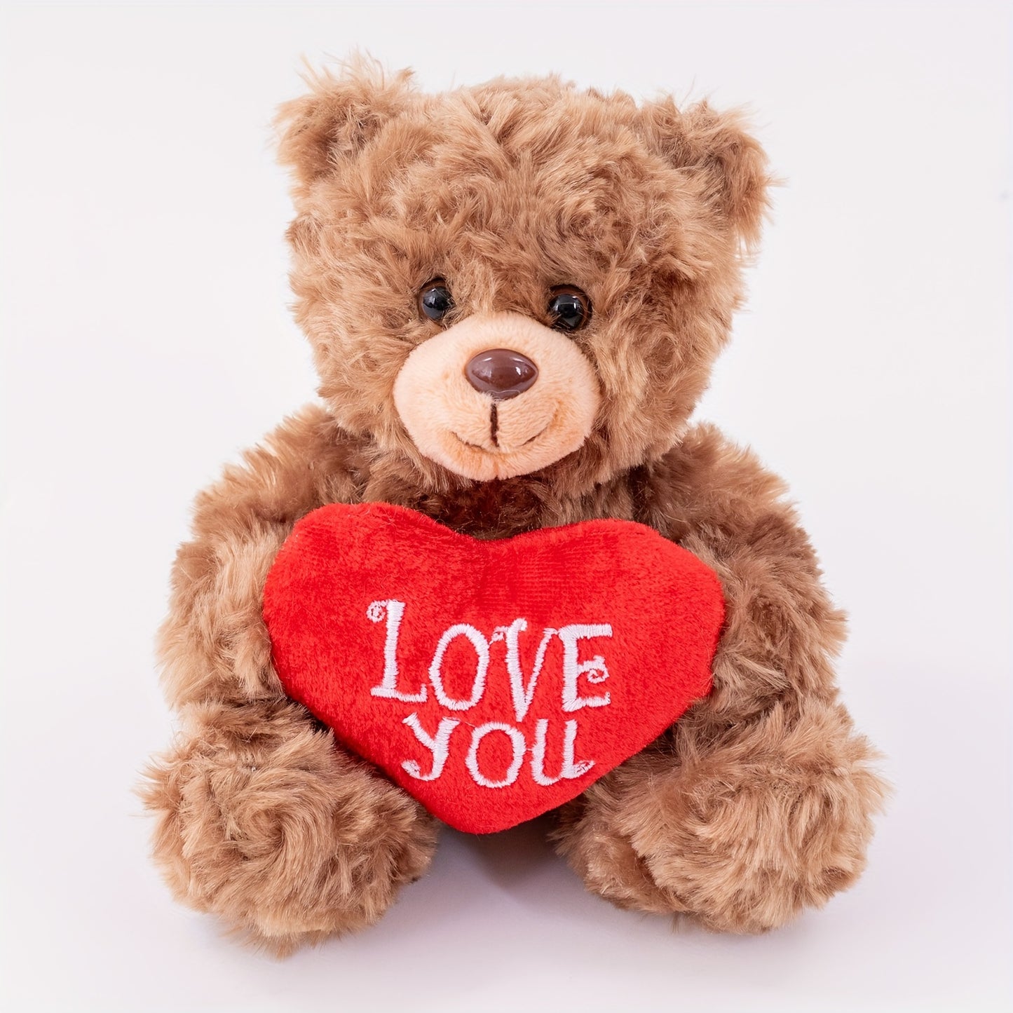 Charming 6-Inch Brown & Red Heart 'Love You' Plush Bear - Perfect for Valentine's, Mother's Day & Father's Day Gifts