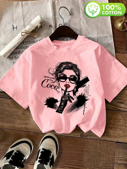 Women's Casual Vintage Printed Cotton T-Shirt for Summer