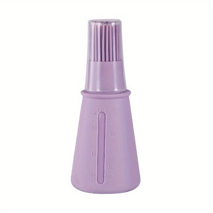 1pc Portable Silicone Oil Bottle With Brush Grill Oil Brushes Pastry Plastic Kitchen Oil Bottle Outdoor Baking BBQ Brush