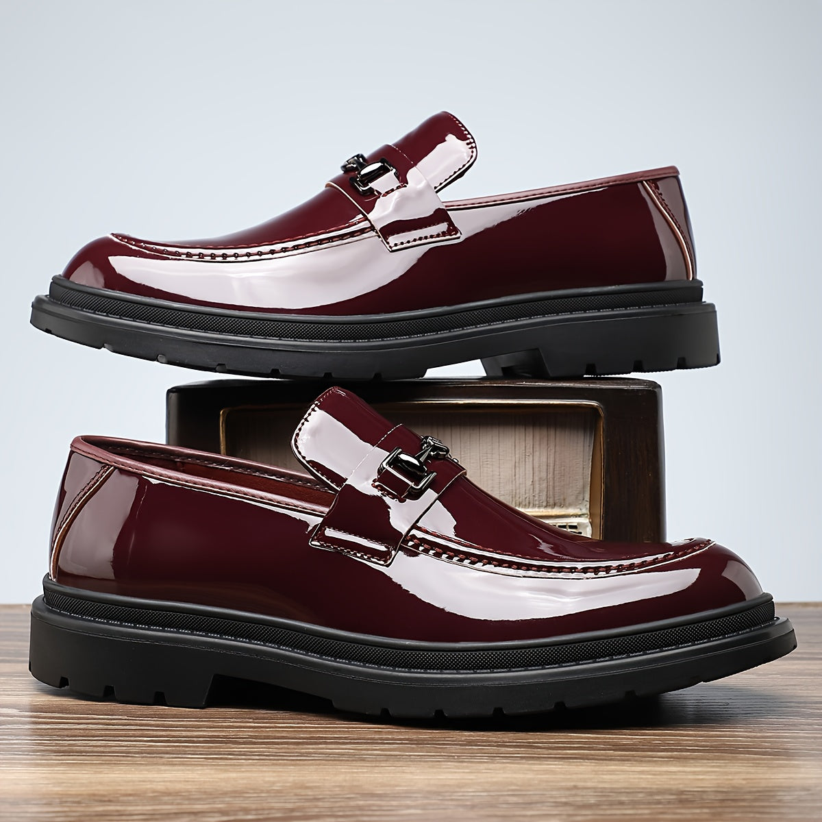 Men's Large Size Microfiber Leather Slip-On Loafers