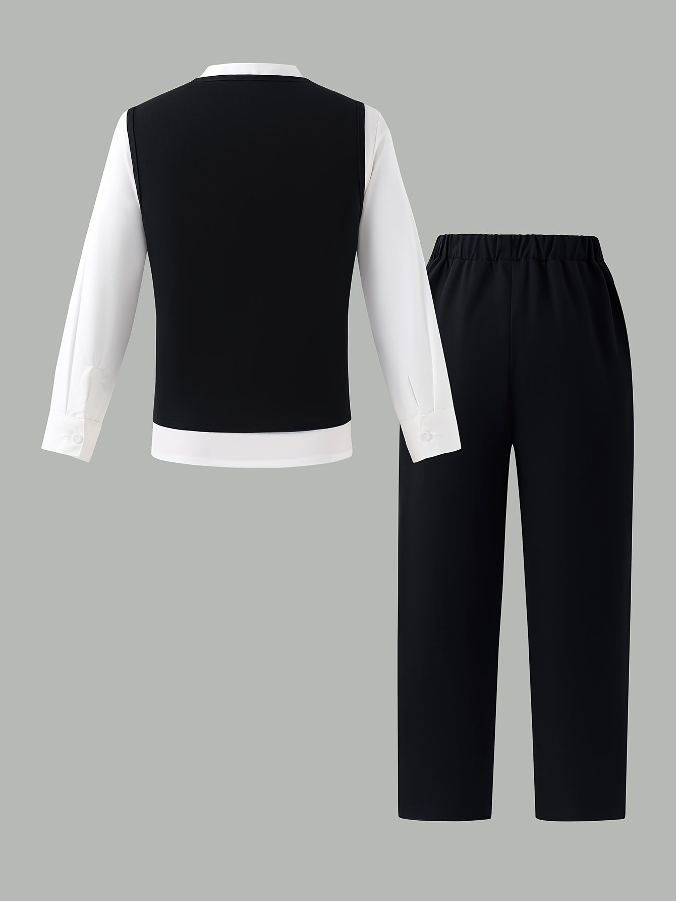 Boys' Slim Fit Formal Vest and Pants Set for Spring Summer