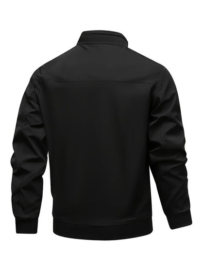 Men's Academic Jacket - Burgundy (Deep Red), Zip-Up Front Closure, Structured Non-Stretch Fabric, Zippered Pockets - Formal & Casual Outerwear for Office, Events, Everyday - Easy-Care Coat, Dressy Jacket, Houndstooth Pattern