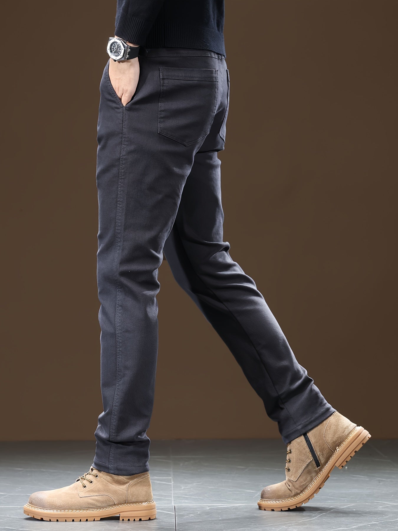 Men's Slim-Fit Cotton Blend Business Casual Pants