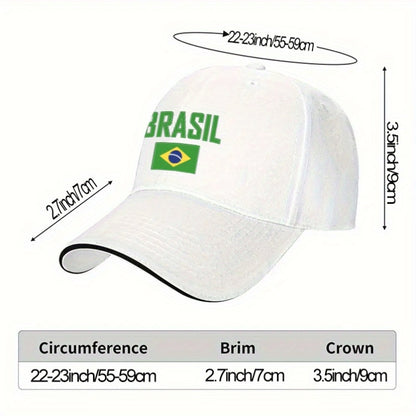 Lightweight Adjustable Brazil Flag Baseball Cap for Men & Women