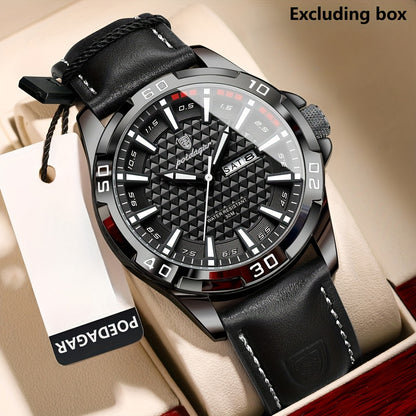 POEDAGAR Men's Casual Quartz Watch with Date & Waterproof
