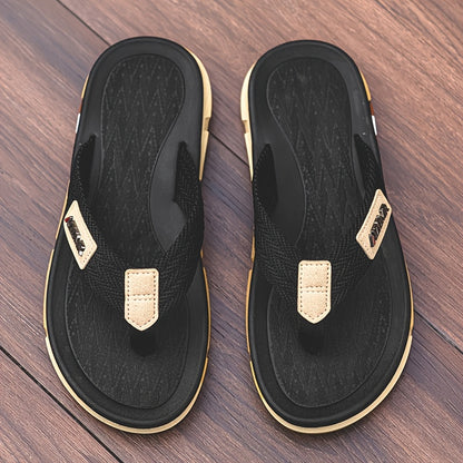 Men's Casual Slip-On Beach Sandals with Durable Rubber Sole