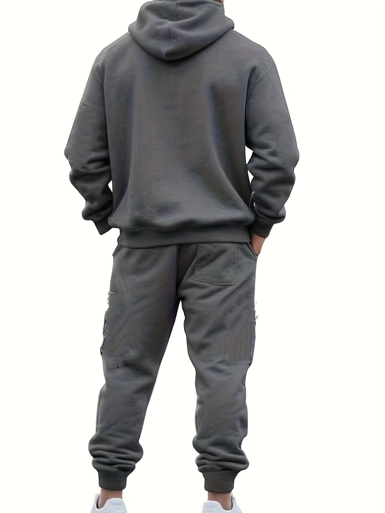 Men's Fashion Casual Sportswear Set with Cardigan, Multi-Pocket Decorative Sweatshirt, Hooded Top and Bottoms