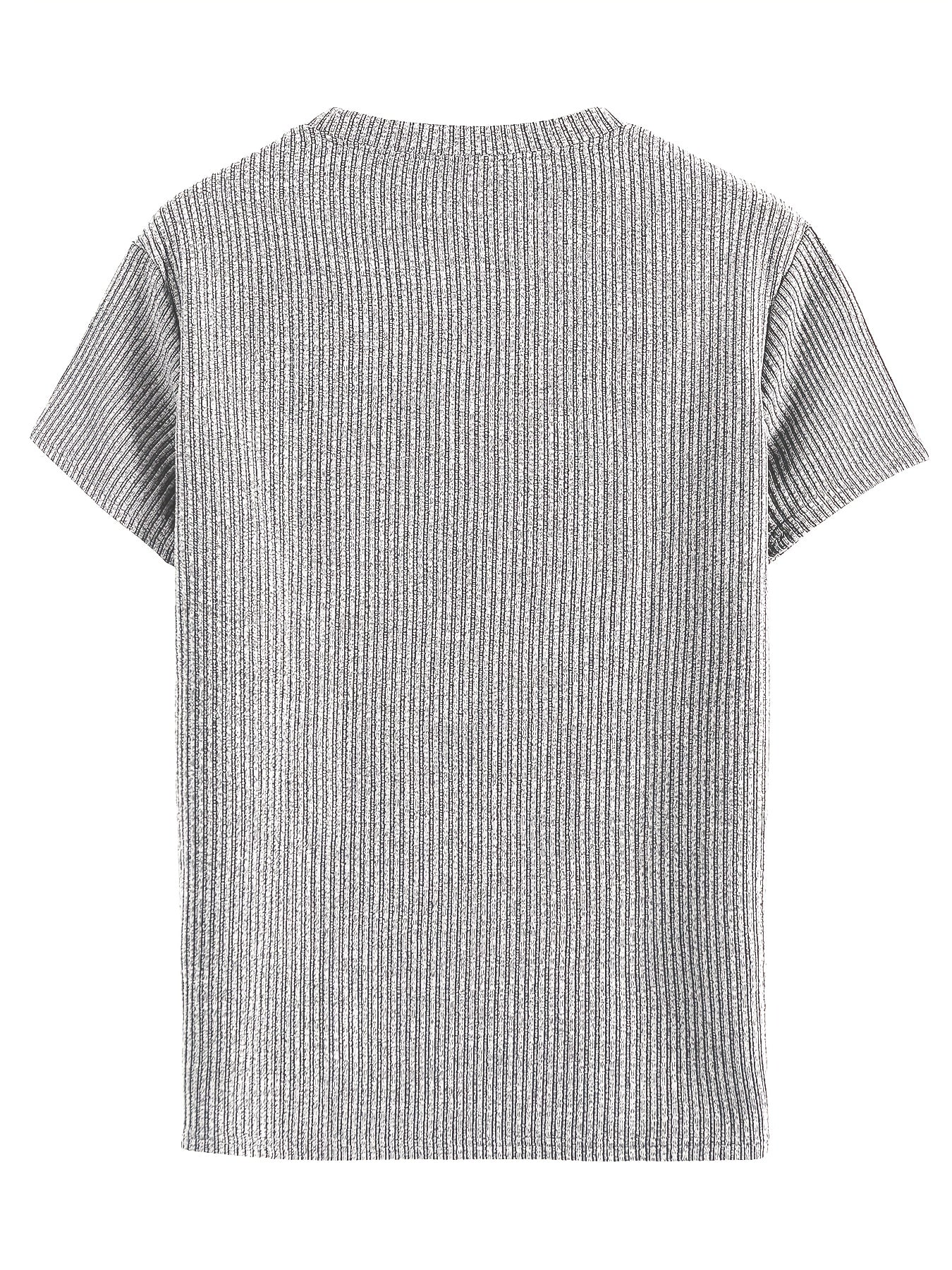 Men'S Short-Sleeve Round-Neck Knitted Jacquard T-Shirt, Stylish And Comfortable for All Seasons, High-Quality Top - ayq
