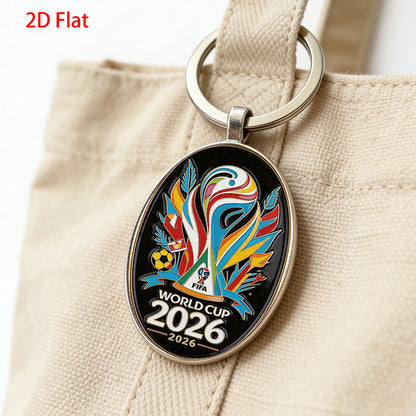 2026 FIFA World Cup Colorful Metal Keychain Oval Design