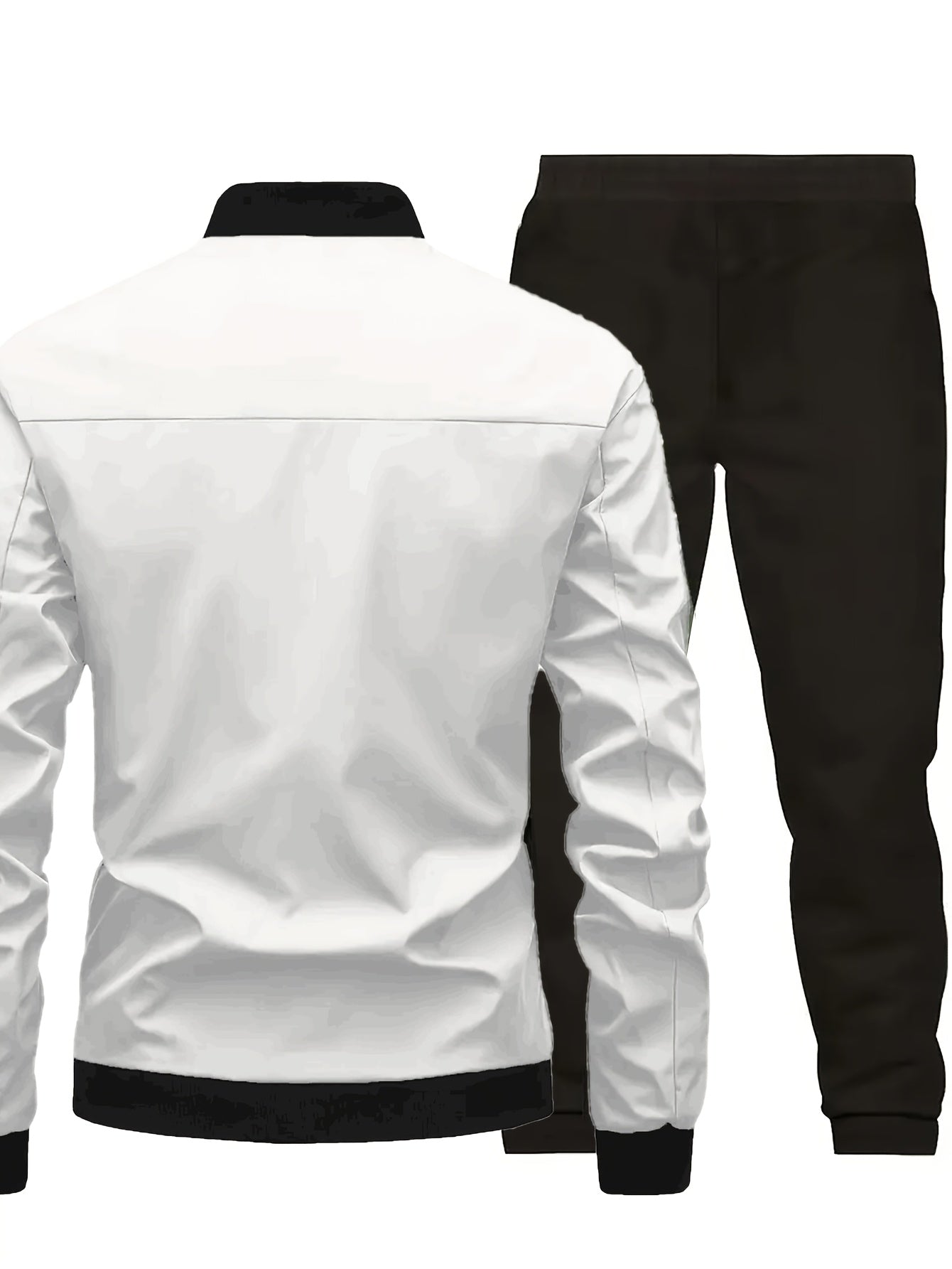 Star Blossom Men's Casual Sports Baseball Suit Pants Two-piece Set with Jacket and Trousers