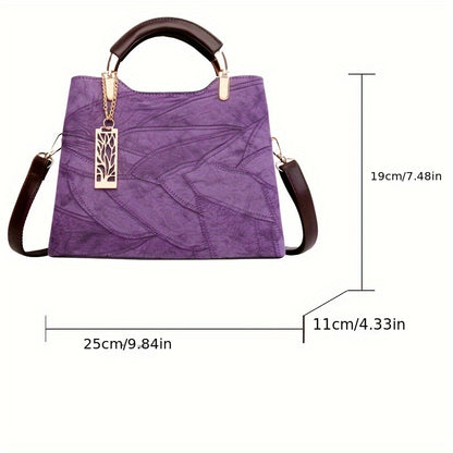 Luxury Women's Black Striped Crossbody Handbag with Detachable Strap