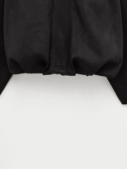 Women'S Vintage Bomber Jacket - Loose Fit Long Sleeve Zip-Up with Drop Shoulder Design, Brown Casual Outerwear for Fall/Winter, Non-Stretch Fabric, Perfect for Casual Attire, Autumn Winter Jacket | Vintage Bomber Style | Zipp