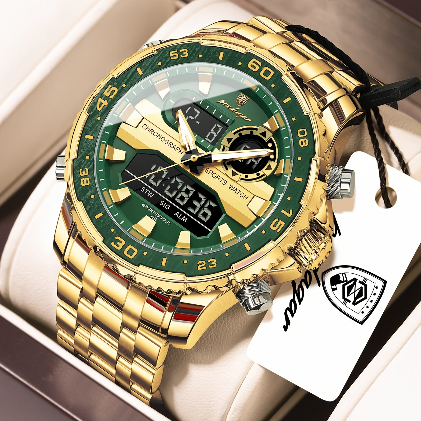 Men's Streetwear Digital Watch with Luminous Dual Display