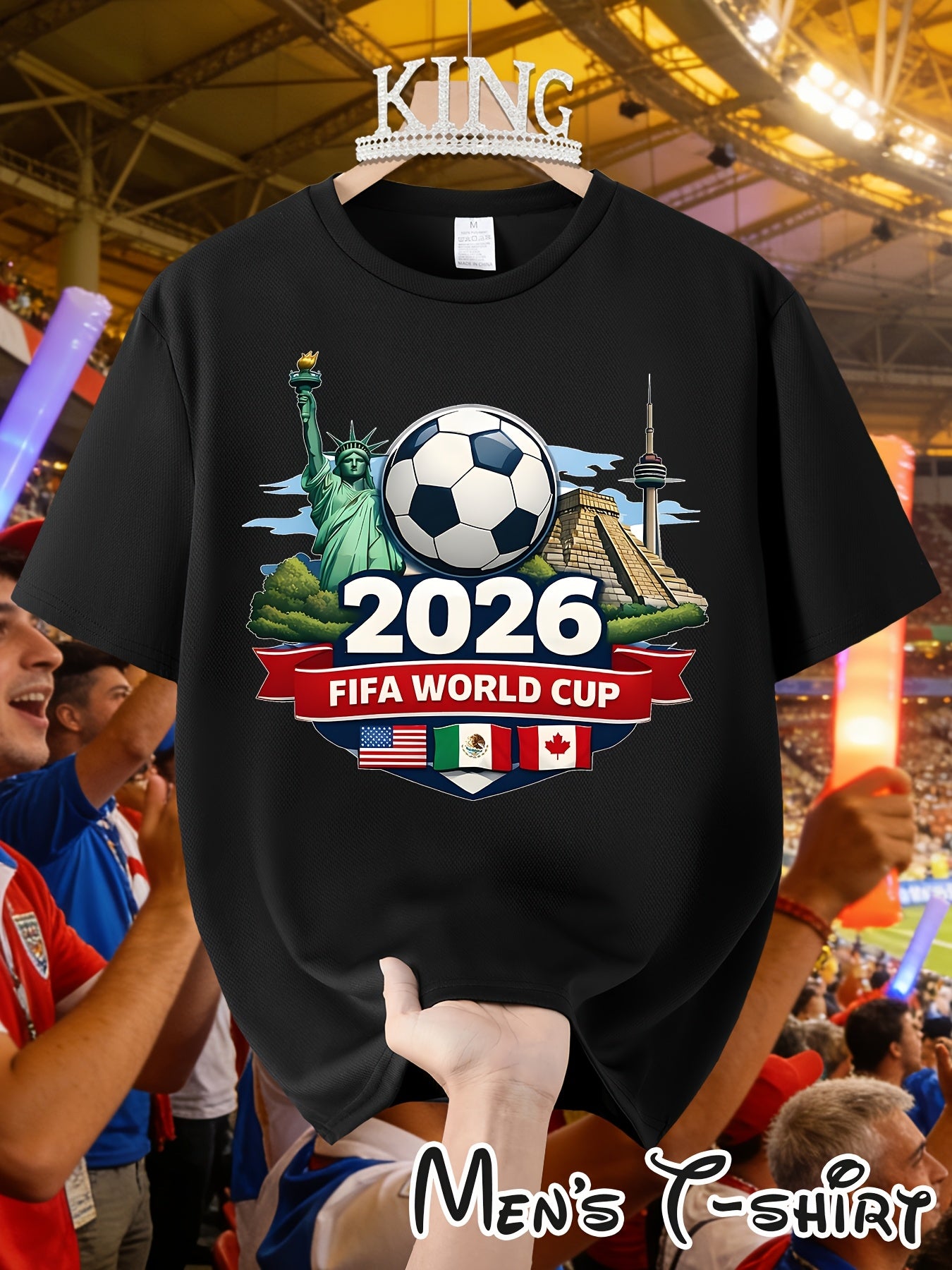 Men's 2026 World Cup Casual Landmark Print Polyester T-Shirt