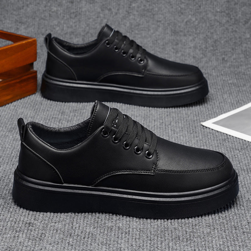 LOEIKAN 2026 New Solid Color Low-Top Versatile Elegant Business Casual Shoes, Comfortable Flat Black and White Trendy Fashion Minimalist Sneakers - ayq