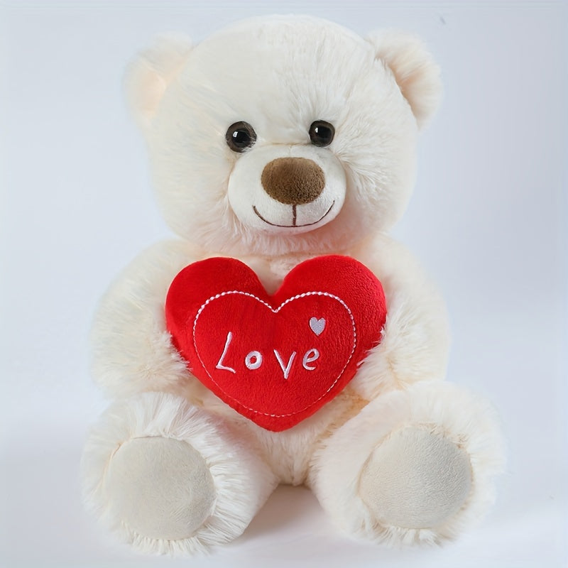 26cm/10.23in Love Heart Bear & Dog Stuffed Animal Love Bear with Heart Soft Plush Toy for Kids & Adults Chirstmas Valentine's Day Gift, Love Gift for Mom, Girlfriends, Baby