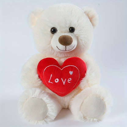 26cm/10.23in Love Heart Bear & Dog Stuffed Animal Love Bear with Heart Soft Plush Toy for Kids & Adults Chirstmas Valentine's Day Gift, Love Gift for Mom, Girlfriends, Baby