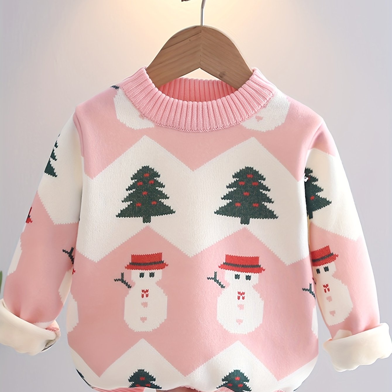 Girls' Winter Jacket with - Warm Long Sleeve Soft Sweater Coat, Round Neck & Placket, Hand Washable Cozy Outerwear for Christmas, New Year, & Play ( to) - Non-Bulky