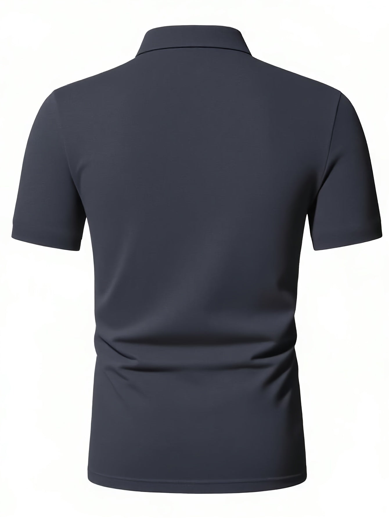Men's Slim-Fit Zip Shirt with Short Sleeves, Featuring a Minimalist and Trendy Style. Designed with a Half-zip Collar, It Is Made of Soft, Skin-friendly Stretch Fabric That Is Breathable and Sweat-wicking. The Form-fitting De - ayq