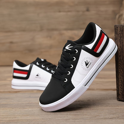 Athletic Chic   Men's Fashion Sneakers YY-9003, Casual Sports Low Top Lace-Up Shoes with Striped Microfiber Synthetic Upper, Fabric Inner  EVA Sole for Outdoor Running