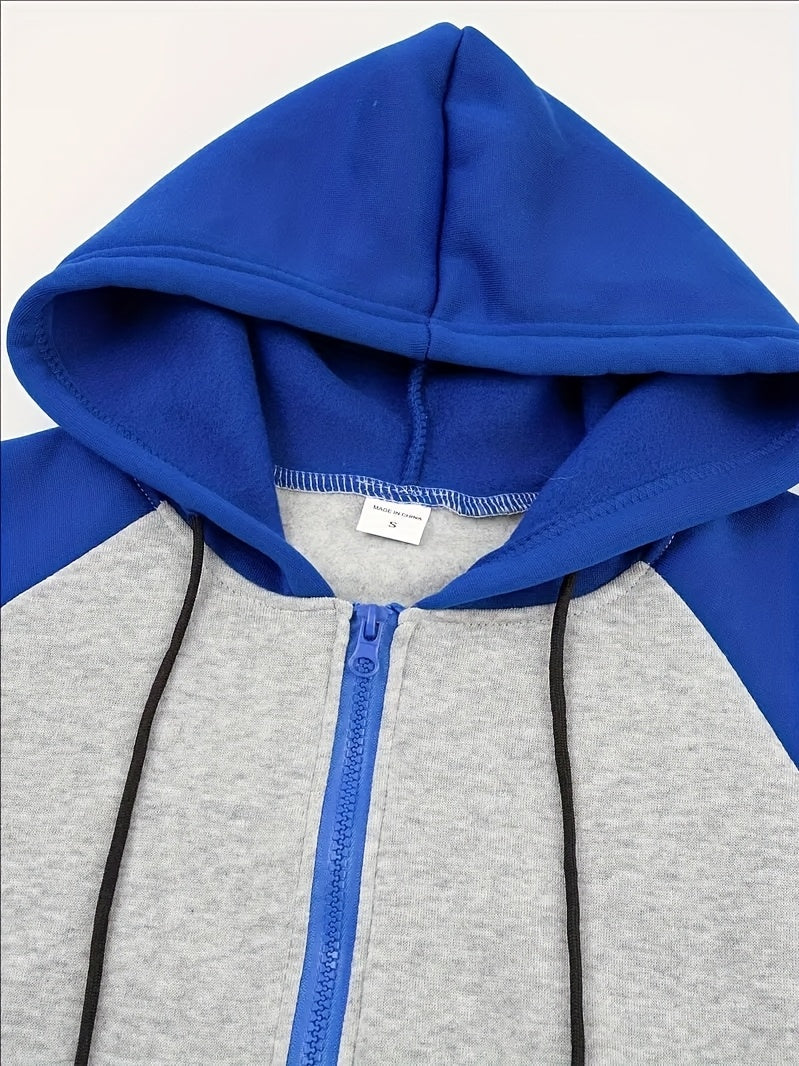 New Men's Colorful Loose Casual Sports Jacket, Zipper Hoodie for Outdoor Use, Simple Autumn Top