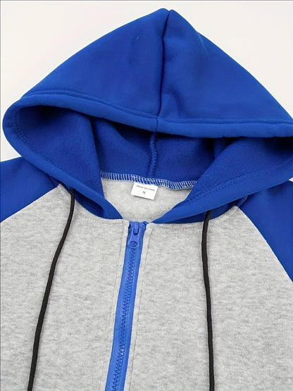 New Men's Colorful Loose Casual Sports Jacket, Zipper Hoodie for Outdoor Use, Simple Autumn Top
