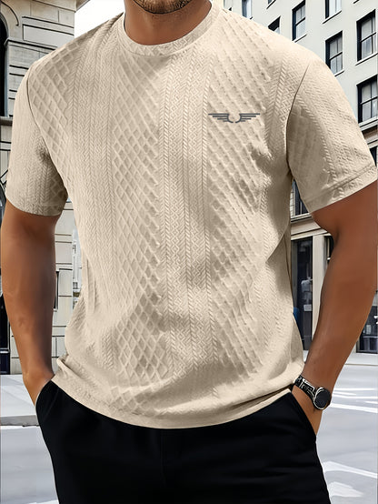 Fashionable and Simple Casual Short-sleeve T-shirt for Daily Commuting and Shopping, a Comfortable and Breathable Top for Men - ayq