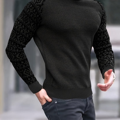Men'S Long-Sleeve T-Shirt in a Heavy Waffle Knit for Autumn, Perfect for Casual Wear