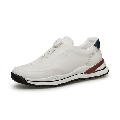 Men's Lightweight Casual Leather Shoes with Cushioning Slip-On