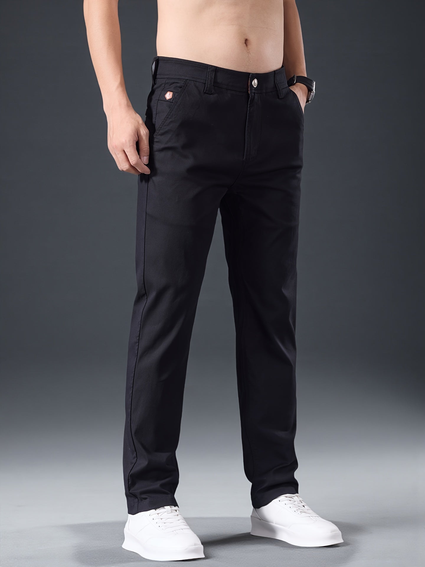 Men's High-End Cotton Twill Chinos - Comfortable Casual Fit