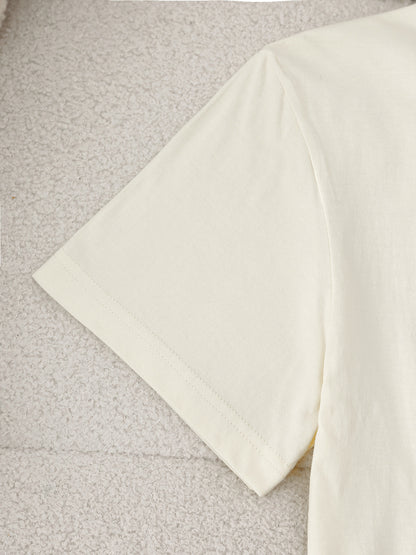 Women's Spring Summer Cotton Casual Floral Print T-Shirt