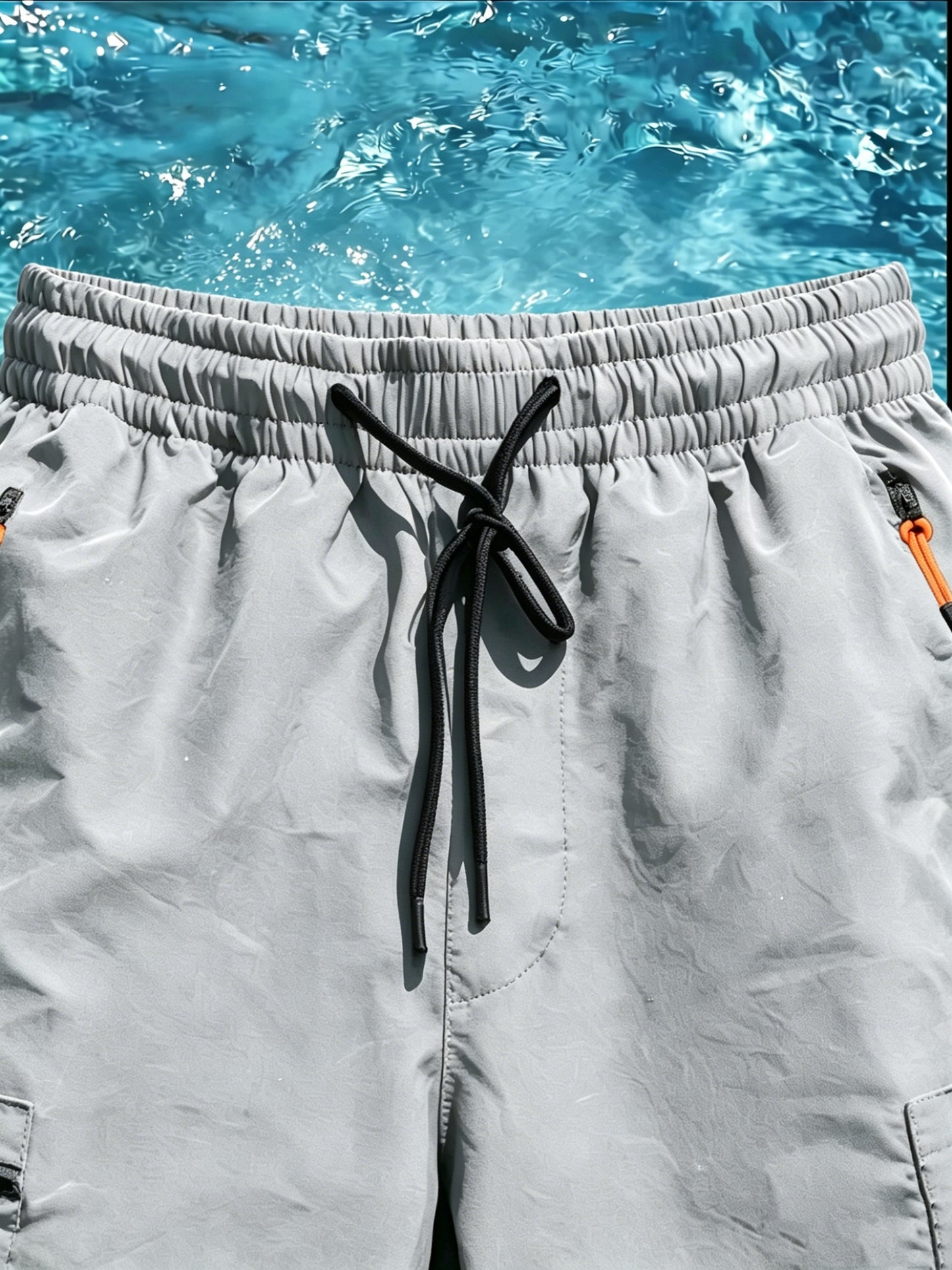 Men's Casual Loose-Fit Cargo Shorts with Elastic Drawstring Waist