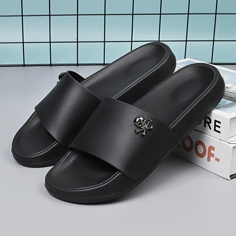 Men's Lightweight Anti-Odor Summer Slippers with Skull Print