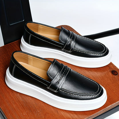 Men's All-Season Casual Loafers Slip-On Split Leather Shoes