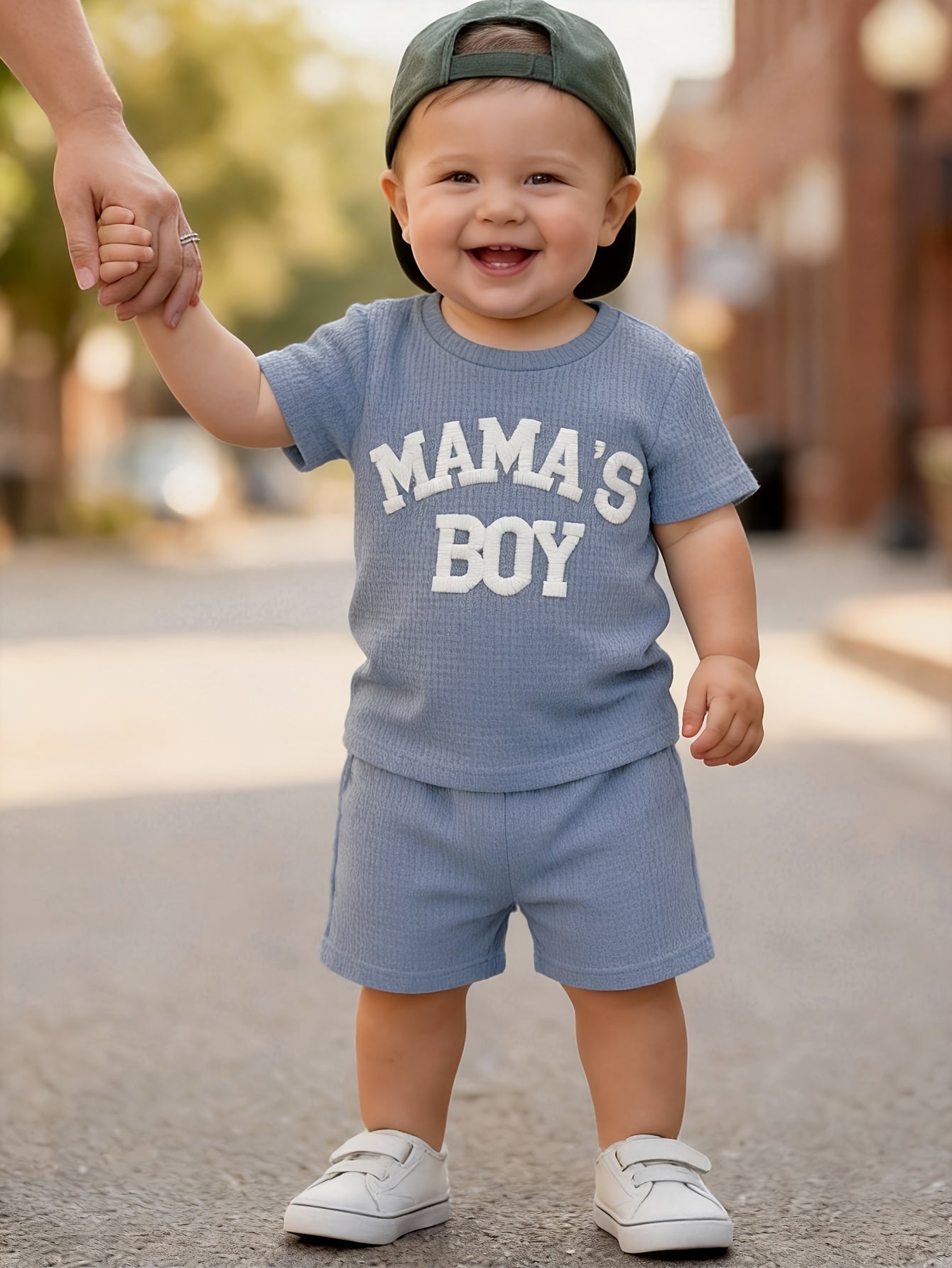 Boys' Casual Summer 2-Piece Pullover Set with Alphabet Print