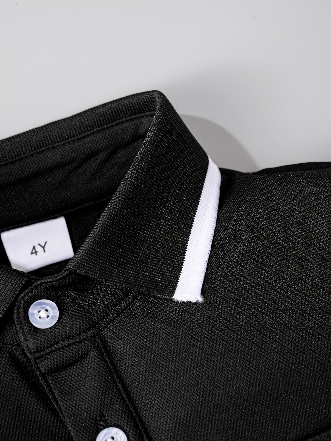 Kids' Classic Black & White Casual Polyester Shirts
