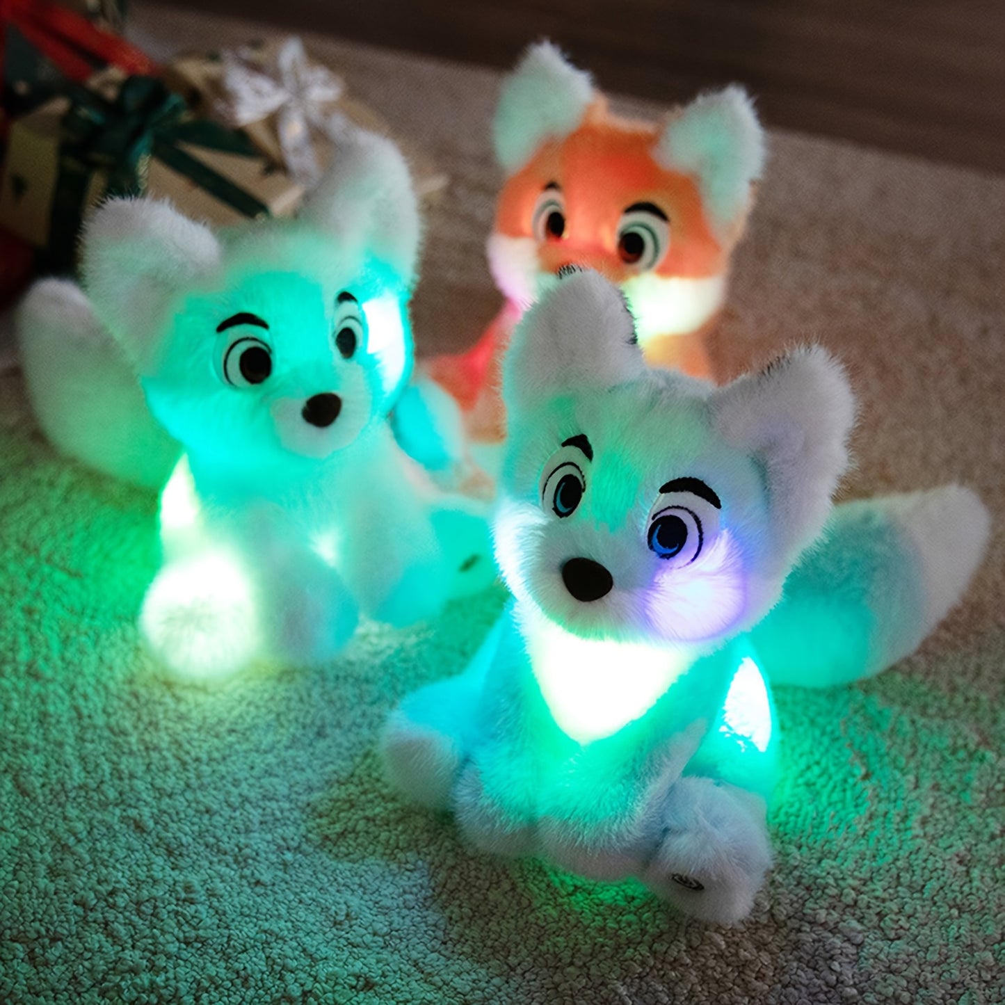 Illuminated Plush Fox Toy – Cuddly Stuffed Animal Featuring LED Light, Adorable Night Light for Room Decoration & Comfort Gift