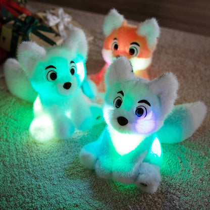 Illuminated Plush Fox Toy – Cuddly Stuffed Animal Featuring LED Light, Adorable Night Light for Room Decoration & Comfort Gift