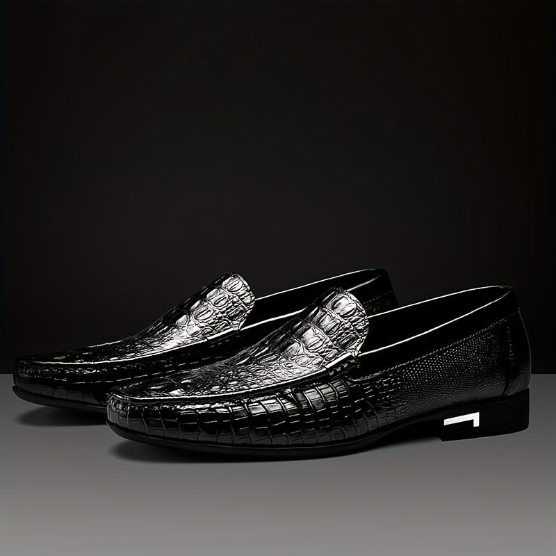 Men's Slip-On Business Casual Shoes - PU Upper, All-Season